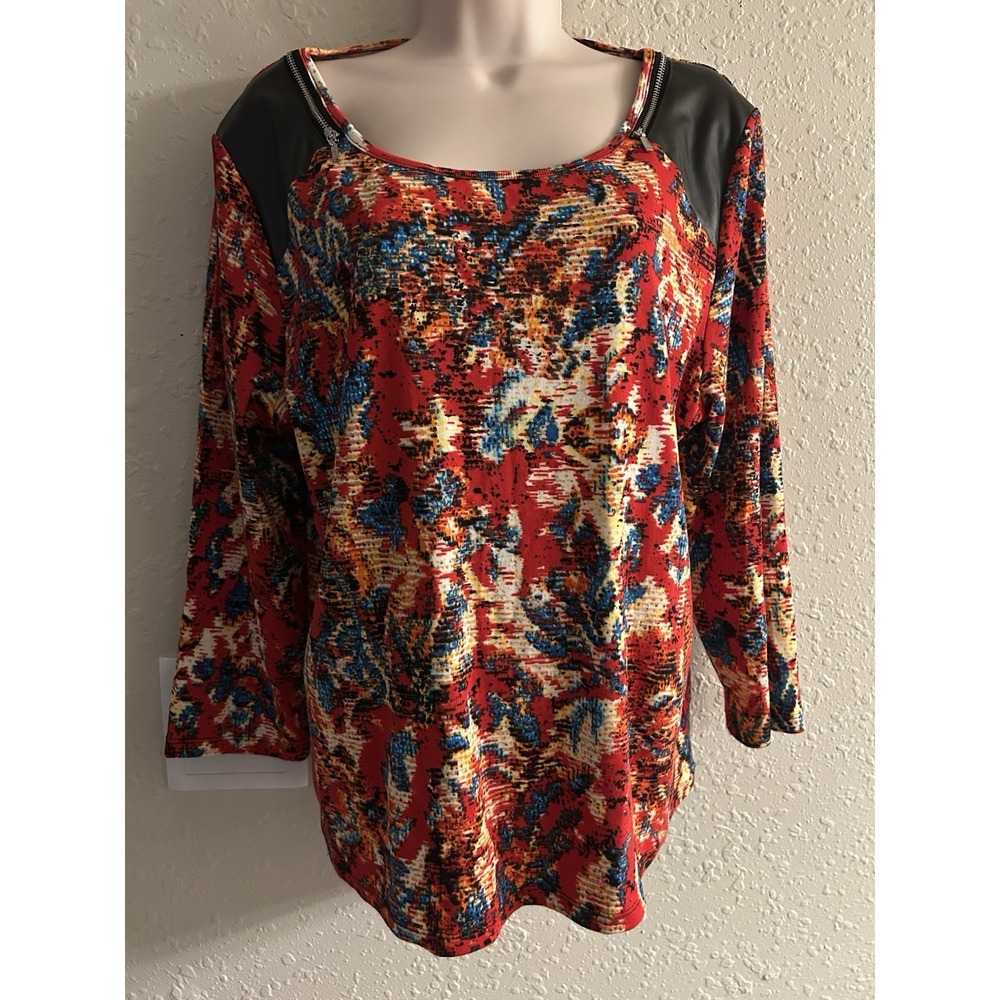 New PXL Rafaella Zipper Embellished Shoulder Top #1247*10**